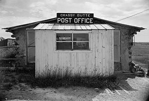 Das 1914 errichtete Postamt in Grassy Butte