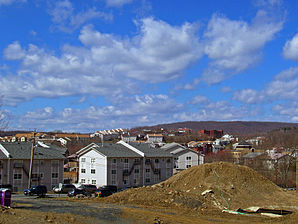 Blick auf Kiryas Joel