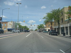 Main Street in Lamar mit Blick nach Norden