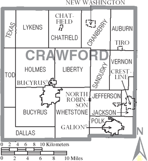 Map of Crawford County Ohio With Municipal and Township Labels.PNG