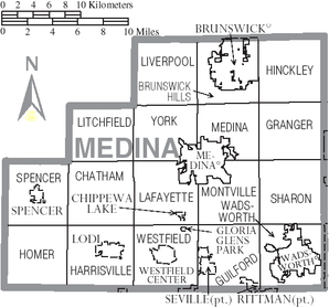Map of Medina County Ohio With Municipal and Township Labels.PNG
