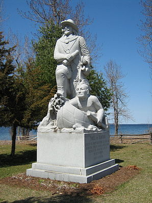 Statue von Samuel de Champlain an der Stelle seines ersten Landgangs im heutigen Vermont