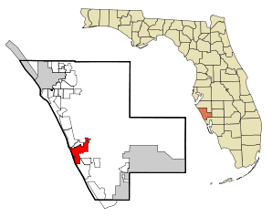 Lage im Sarasota County und im US-Bundesstaat Florida