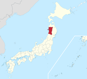 Lage der Präfektur Akita in Japan
