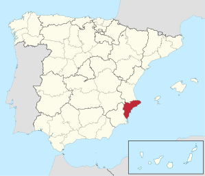 Lage der Provinz Alicante