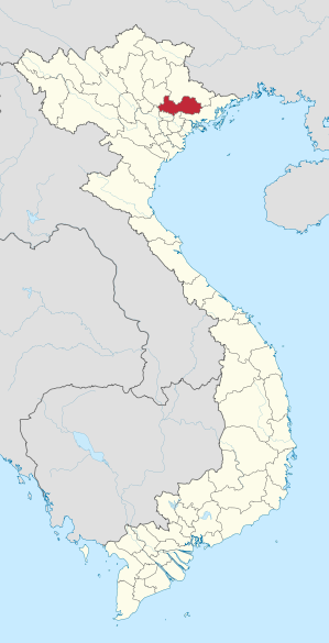 Karte von Vietnam mit der Provinz Bắc Giang hervorgehoben