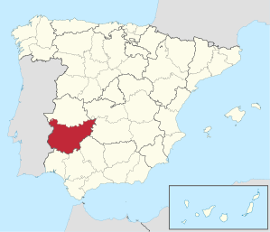 Lage der Provinz Badajoz