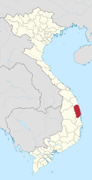 Karte von Vietnam mit der Provinz Bình Định hervorgehoben