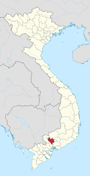 Karte von Vietnam mit der Provinz Bình Dương hervorgehoben