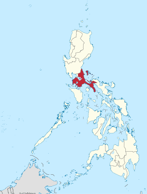 Lage des Bezirkes CALABARZON innerhalb der Philippinen