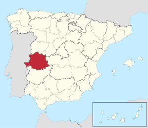 Lage der Provinz Cáceres