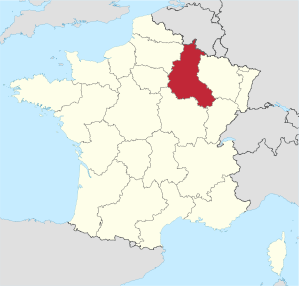 Lage der Region Champagne-Ardenne in Frankreich