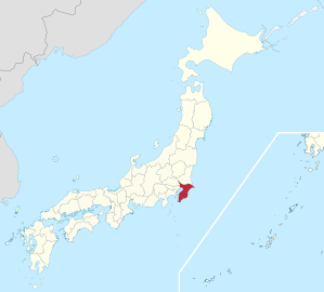 Lage der Präfektur Chiba in Japan