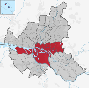 Lage des Bezirks in Hamburg