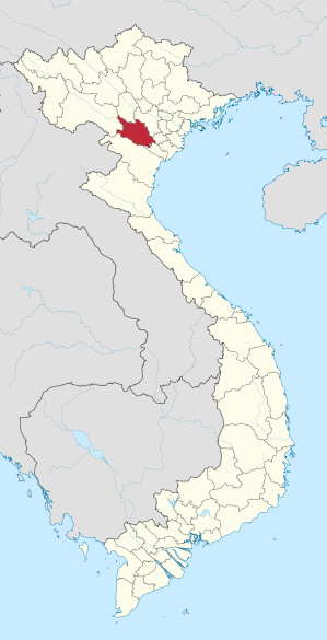 Karte von Vietnam mit der Provinz Hòa Bình hervorgehoben
