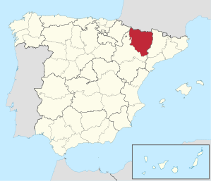 Lage der Provinz Huesca