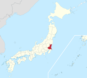 Lage der Präfektur Ibaraki in Japan