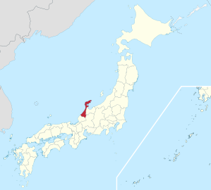 Lage der Präfektur Ishikawa in Japan