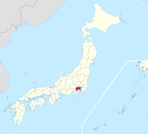 Lage der Präfektur Kanagawa in Japan