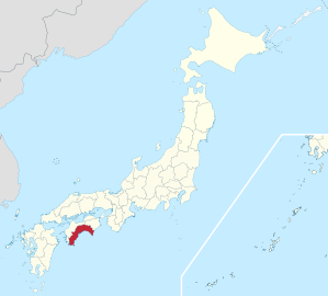 Lage der Präfektur Kōchi in Japan