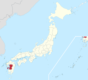 Lage der Präfektur Kumamoto in Japan