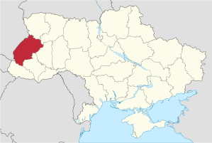 Karte der Ukraine mit Oblast Lemberg