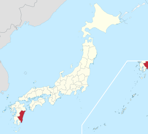 Lage der Präfektur Miyazaki in Japan