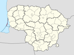 Karte von Litauen, Position von Neringa hervorgehoben