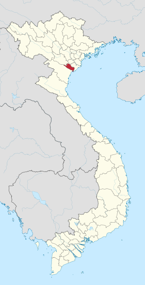 Karte von Vietnam mit der Provinz Tỉnh Ninh Bình hervorgehoben