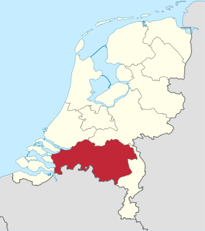 Karte: Provinz Nordbrabant in den Niederlanden