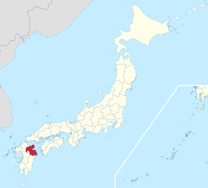 Lage der Präfektur Ōita in Japan