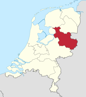 Karte: Provinz Overijssel in den Niederlanden