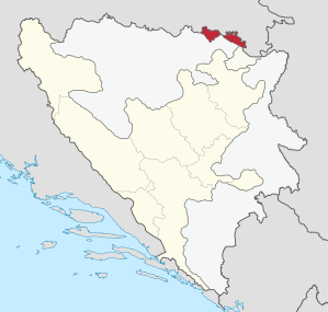 Lage des Kantons in Bosnien und Herzegowina
