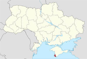 Karte der Ukraine mit der Stadt Sewastopol