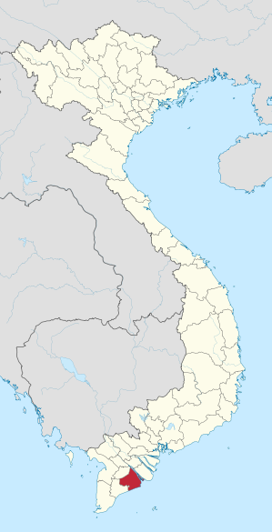 Karte von Vietnam mit der Provinz Sóc Trăng hervorgehoben