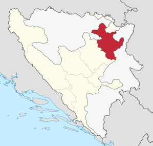 Lage des Kantons in Bosnien und Herzegowina