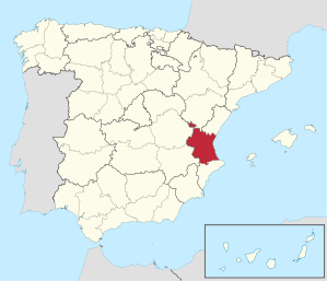 Lage der Provinz Valencia