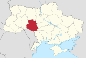 Karte der Ukraine mit Oblast Winnyzja
