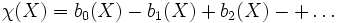 \chi(X) = b_0(X) - b_1(X) + b_2(X) -+\ldots