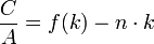 \frac{C}{A} = f(k) - n \cdot k 