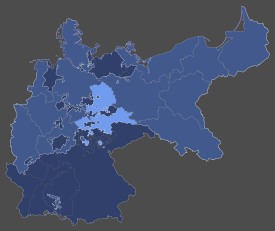 Hellblau: Lage der Provinz Sachsen