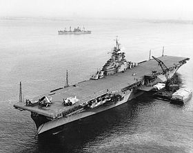 Die USS Bon Hommme Richard (CV-31) vor New York