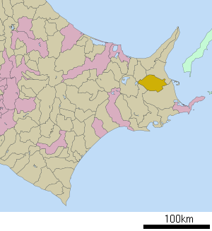 Lage Nakashibetsus in der Präfektur