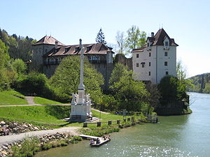 Burg Wernstein von der Hängebrücke aus