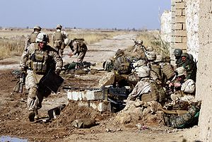 US Marines des 1. Bataillons, 3. Marineinfanterieregiment nahe Mardscha, Afghanistan, vier Tage vor Beginn der Operation Muschtarak.