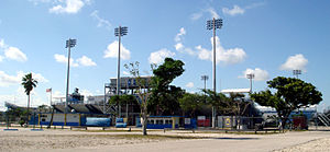 Aussenansicht des Lockhart Stadium in Fort Lauderdale, Florida