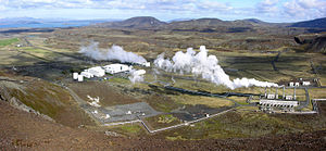 Luftaufnahme des Nesjavellir-Kraftwerks