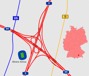 Übersichtskarte Autobahnkreuz München-Nord