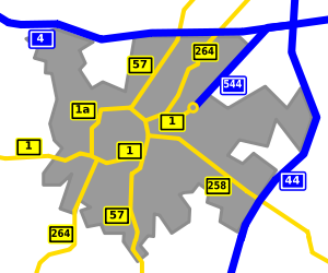centerAutobahnen in Aachen