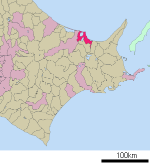 Lage Abashiris in der Präfektur
